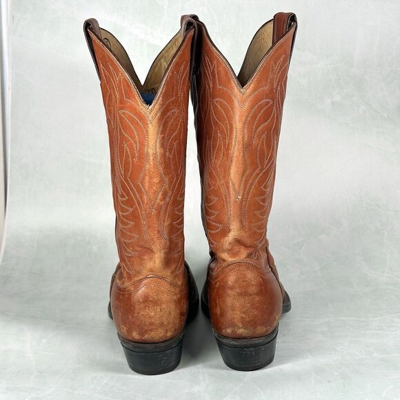 Justin Western Cowboy Boots - Men's Size 8 D BROWN Style 2610 Leather - Picture 10 of 16